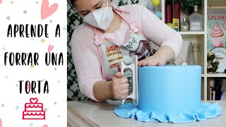 APRENDE A FORRAR UNA TORTA CON FONDANT TUTORIAL [upl. by Menon]