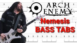 Arch Enemy  Nemesis BASS TABS  Cover  Tutorial  Lesson [upl. by Haelam]