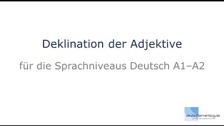 Adjektivdeklination  Deutsch lernen A1A2 [upl. by Hudis14]