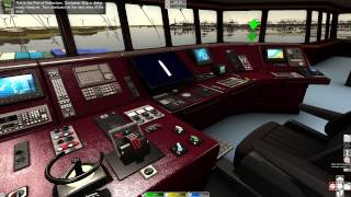 European Ship Simulator  Docking a Container Ship Gameplay HD [upl. by Eirrol]