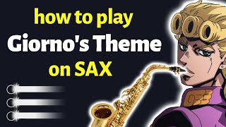 Giornos Theme Sax Tutorial  Saxplained [upl. by Keyser]