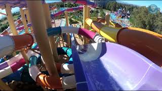 Delphin Be Grand Aqua park and water slides test 4K UHD [upl. by Akinnor]