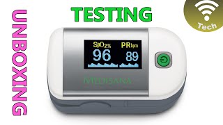 Pulsoximeter Medisana PM 100 unboxing and testing [upl. by Elfreda]