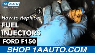 How To Replace Fuel Injectors 9704 Ford F150 [upl. by Vatsug]