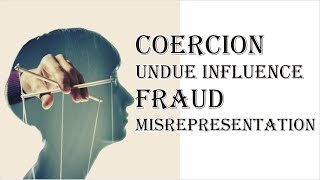 Coercion Undue Influence Fraud Misrepresentation  Indian Contract Act 1872  Law Guru [upl. by Suivatnad]