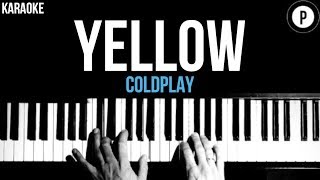 Coldplay  Yellow Karaoke SLOWER Acoustic Piano Instrumental Cover Lyrics [upl. by Kronick]