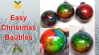 The Easiest Way to Make Beautiful Sparkly Christmas Baubles [upl. by Adigirb]