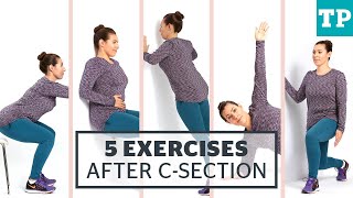 Postpartum Workout 5 exercises for after a Csection [upl. by Oderfliw]