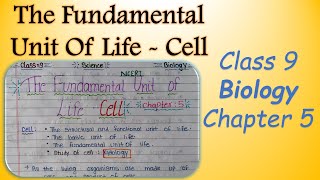 CBSE Class 9 Science Biology Chapter 5 Fundamental Unit Of Life Hand written Notes Class 9 Cell [upl. by Anahsit798]