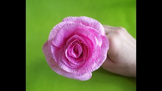 Cómo hacer Rosa de papel crepe fácil DIY Cómo hacer flores [upl. by Treble]