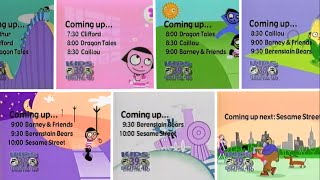 PBS Kids Weekday Schedule Bumper Compilation 2004 WFWATV [upl. by Enelram]