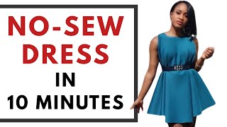 HOW TO MAKE A CIRCLE DRESS WITHOUT SEWING  NOSEW [upl. by Spike]