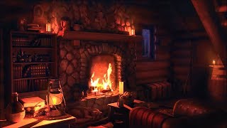 Wood Cabin Ambience  Heavy Blizzard Sounds for Sleep Relaxation amp Study with Fireplace Sounds [upl. by Odelle82]