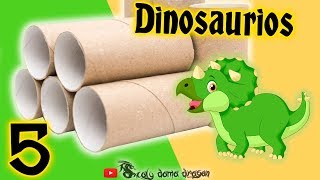 5 Dinosaurios de tubos de cartón reciclaje creativo [upl. by Eberhard]