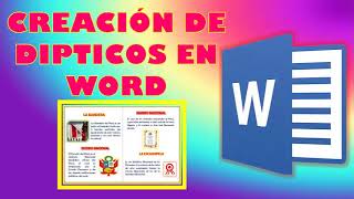 COMO CREAR UN DÍPTICO EN WORD [upl. by Alleinnad958]