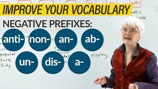 Negative Prefixes in English UN DIS NON A AB AN ANTI [upl. by Yliram]