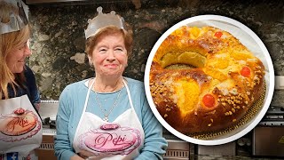 Roscón de Reyes casero de Güela Pepi  Receta con masa madre relleno y esponjoso [upl. by Aisinut]