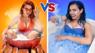 Desafío de Caliente vs Frío  Chica Ardiente vs Chica Helada [upl. by Juieta]