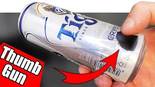 Top 3 Ways How To Thumb Gun a Beer or Soda can  Shotgun with your finger  Learning [upl. by Hajidak]