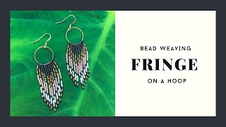 A HowTo Bead Weaving Fringe onto a Hoop [upl. by Kennard]