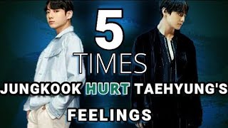 5 times Jungkook quotHURTquot Taehyung  TAEKOOK MOMENTS ANALYSIS [upl. by Stevana]