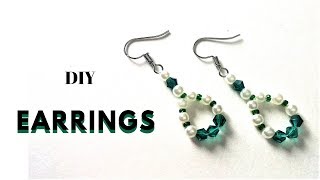 5 MINUTES DIY Earrings Beading tutorial  how to make earrings [upl. by Oilime]