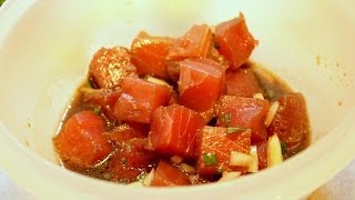 Oyster Sauce Ahi yellowfin tuna Poke [upl. by Leotie]