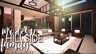 ROBLOX  Bloxburg Modern Hillside Family Home 100k  No Large Plot  House Build [upl. by Ecienaj]