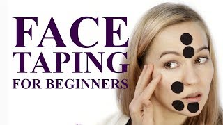 Face Taping for Beginners Kinesiology taping for Lifting Face [upl. by Annaeoj]