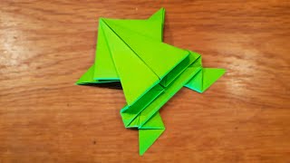 Origami Jumping Paper Frog  Fun amp Easy Origami [upl. by Hailey]