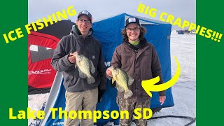 Big Crappies and Walleyes  Lake Thompson SD Ice Fishing [upl. by Aliber168]