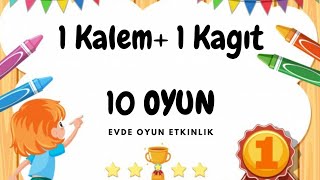 1 KAĞIT 1 KALEM 10 OYUN  EVDE OYUN EVDE ETKİNLİK Sıkılınca Yapılabilecek Şeyler [upl. by Steward]