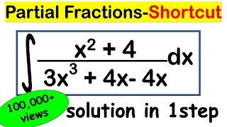 INTEGRATION SHORTCUT METHOD  Trick to calculate Partial Fractions of Integrals [upl. by Oys69]