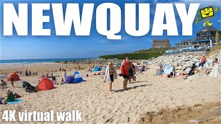 Newquay  Cornwall  Town Centre to Fistral Beach  4K Virtual Walk  June 2021 [upl. by Elleb3]