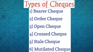 Types of cheques in Hindi  Syed Fahad [upl. by Ellynn]