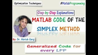 MATLAB CODE OF SIMPLEX METHOD for LPP StepbyStep Explanation [upl. by Ainahtan]