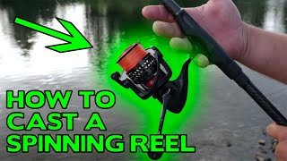 HOW TO Cast A SPINNING Reel EASY Fishing Tips [upl. by Akirdnahs754]