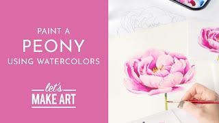 Lets Paint a Peony  Watercolor Tutorial with Sarah Cray [upl. by Socin]