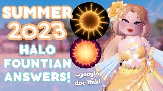 ALL SUMMER 2023 HALO ANSWERS Royale High  flutterdove [upl. by Halac773]