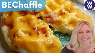 BECHAFFLE BACON EGG amp CHEESE quotWAFFLEquot 😋  DASH MINI WAFFLE MAKER  WHATS FOR BREAKFAST  WW [upl. by Monjan]