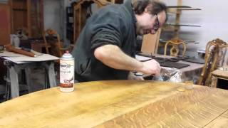 refinishing a quarter sawn oak table [upl. by Belier]