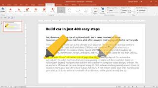 Text animation PowerPoint  Highlight with a marker [upl. by Dhiman]