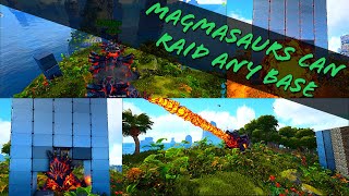 INSANE MAGMASAUR RAIDING TRICK RAID LITERALLY ANY BASE WITHOUT TAKING DAMAGE [upl. by Ellenij]