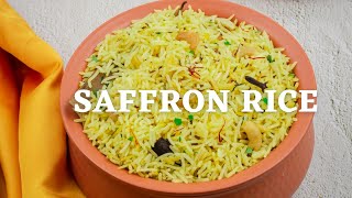 Easy Saffron Rice Recipe  Quick and Easy Vegetarian Rice Recipe [upl. by Eityak665]