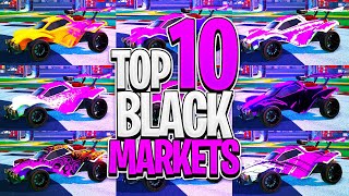 TOP 10 BLACK MARKET DECALS On Rocket League [upl. by Schofield]