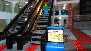 MOC Lego train station WIP E04 Working escalators [upl. by Atnom]