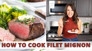 How to Perfectly Cook a Filet Mignon  Crusty Sear amp Juicy Meat [upl. by Akemat17]