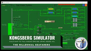 Kongsberg Simulator Cold Ship to Full Ahead Engine Using Diesel Oil [upl. by Leid]