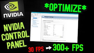 BEST 2020 NVIDIA Control Panel Settings BOOST FPS  OPTIMIZE GPU [upl. by Assirolc]