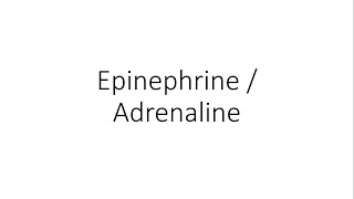 Epinephrine  Adrenaline  Pharmacology [upl. by Rossuck887]